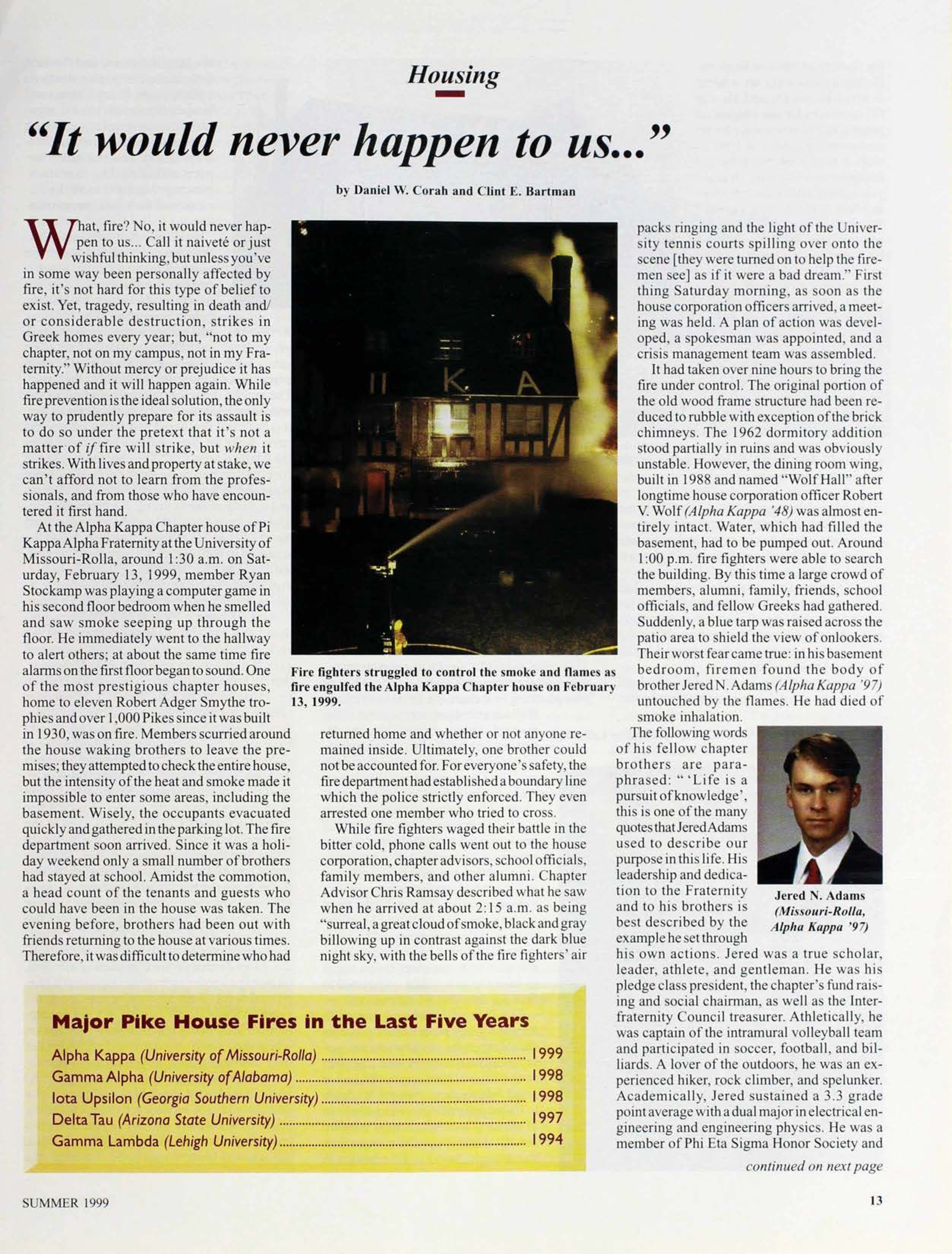 Housing: "It Would Never Happen to Us..."